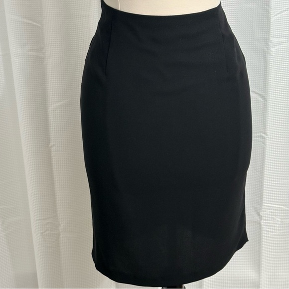Zara Basic Women's Pencil Skirt, Front Pleat Detail, Side Zipper, Black, Size XL - Picture 7 of 7